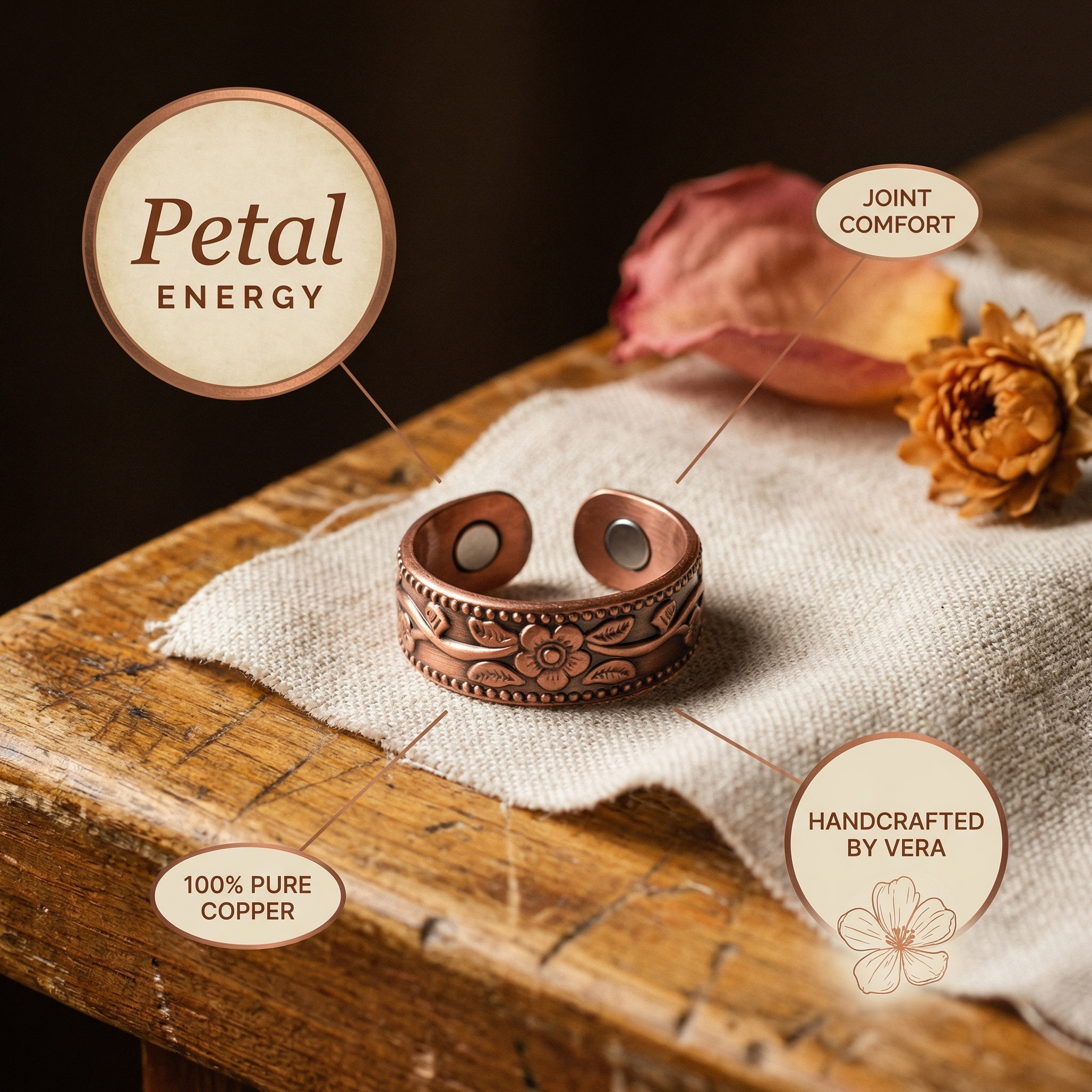 Smith's Petal Copper Ring