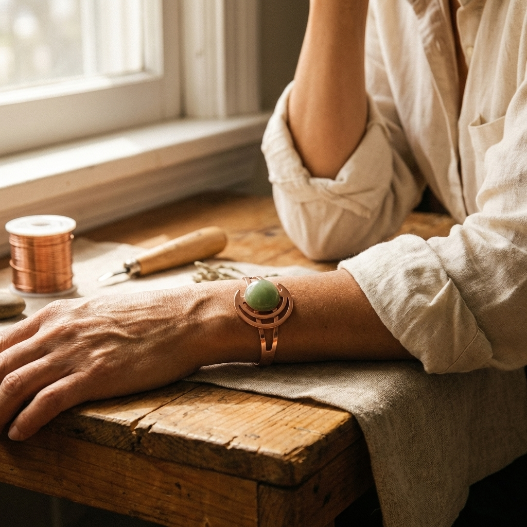 Smith's Sphere Green Copper Bracelet