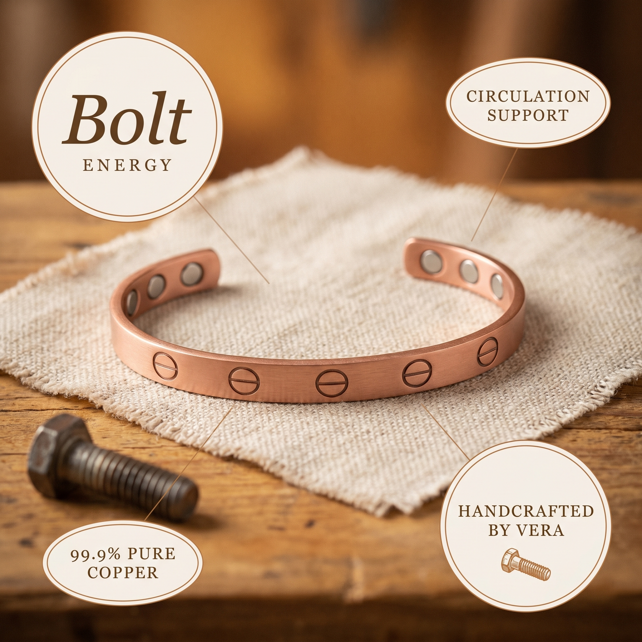 Smith's Bolt Copper Bracelet