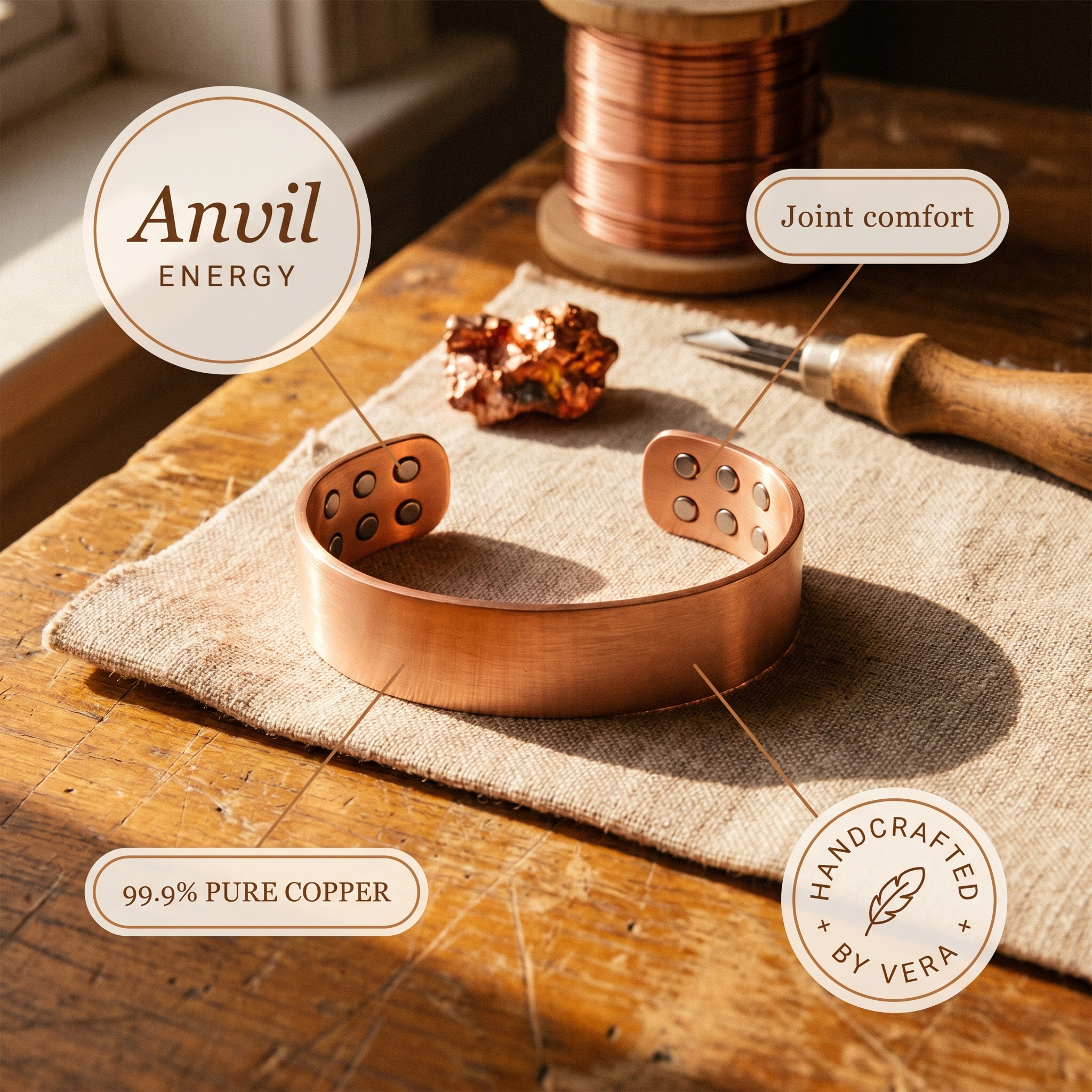 Smith's Anvil Copper Bracelet
