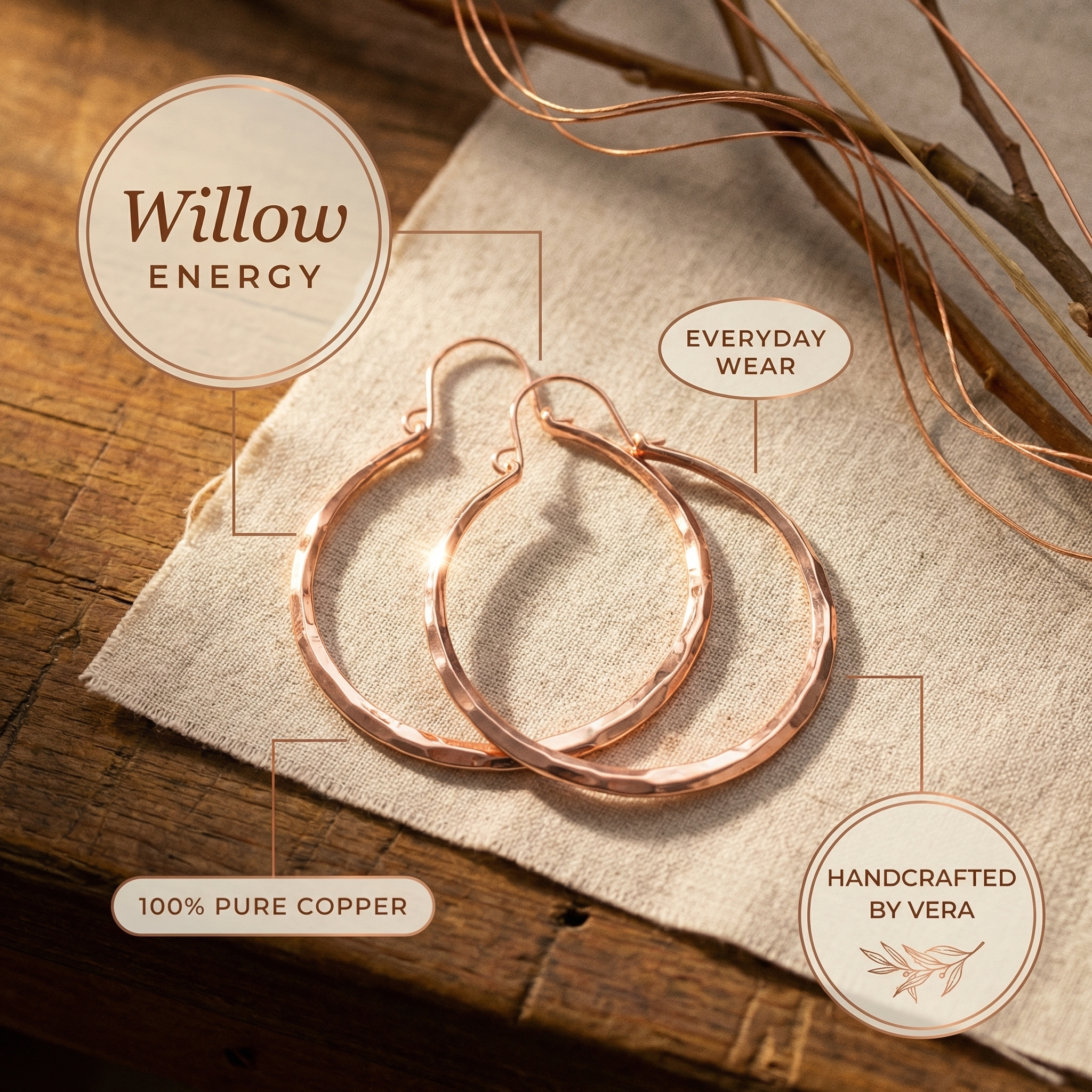 Smith's Willow Copper Earrings