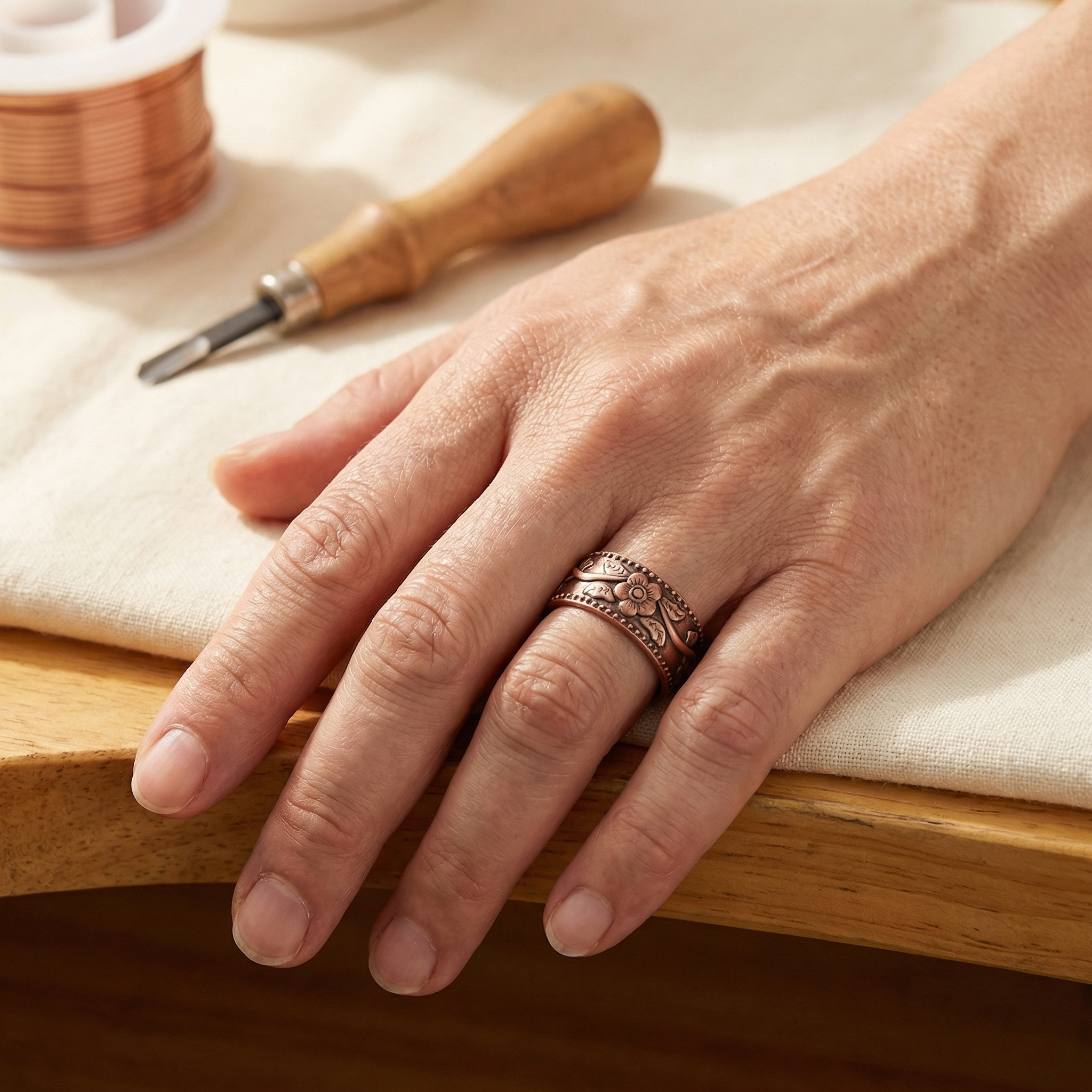 Smith's Petal Copper Ring