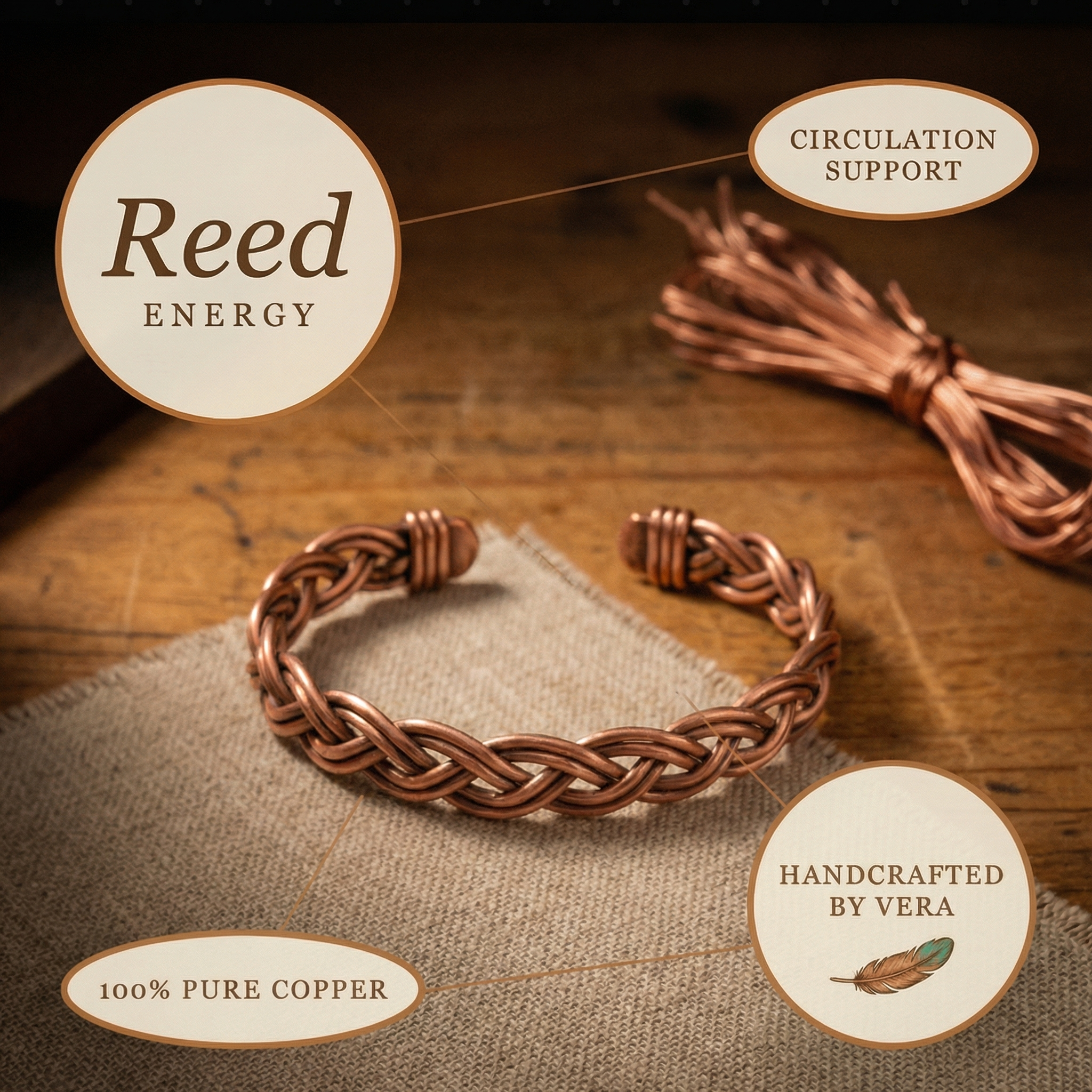 Smith's Reed Copper Anklet
