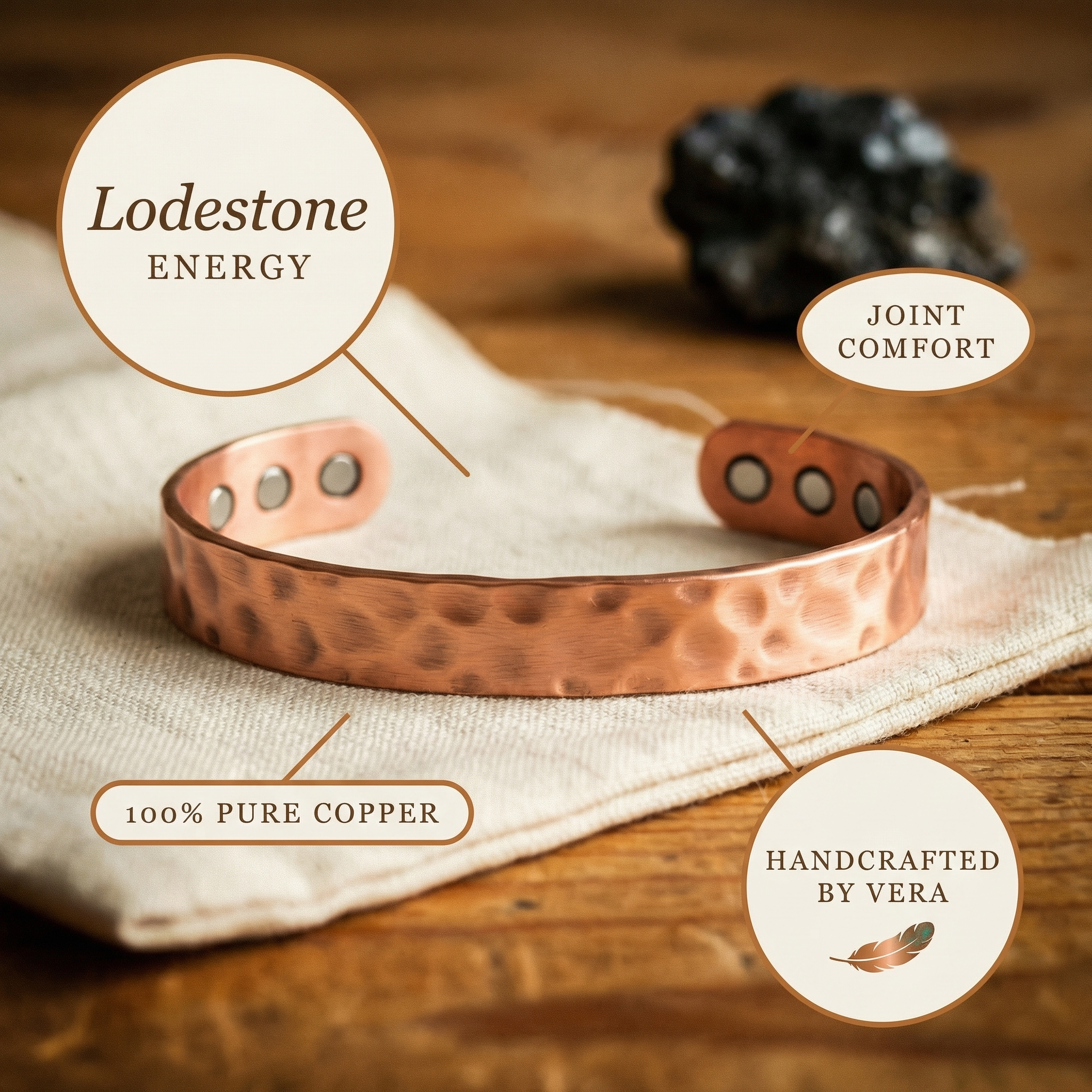 Smith's Lodestone Copper Bracelet