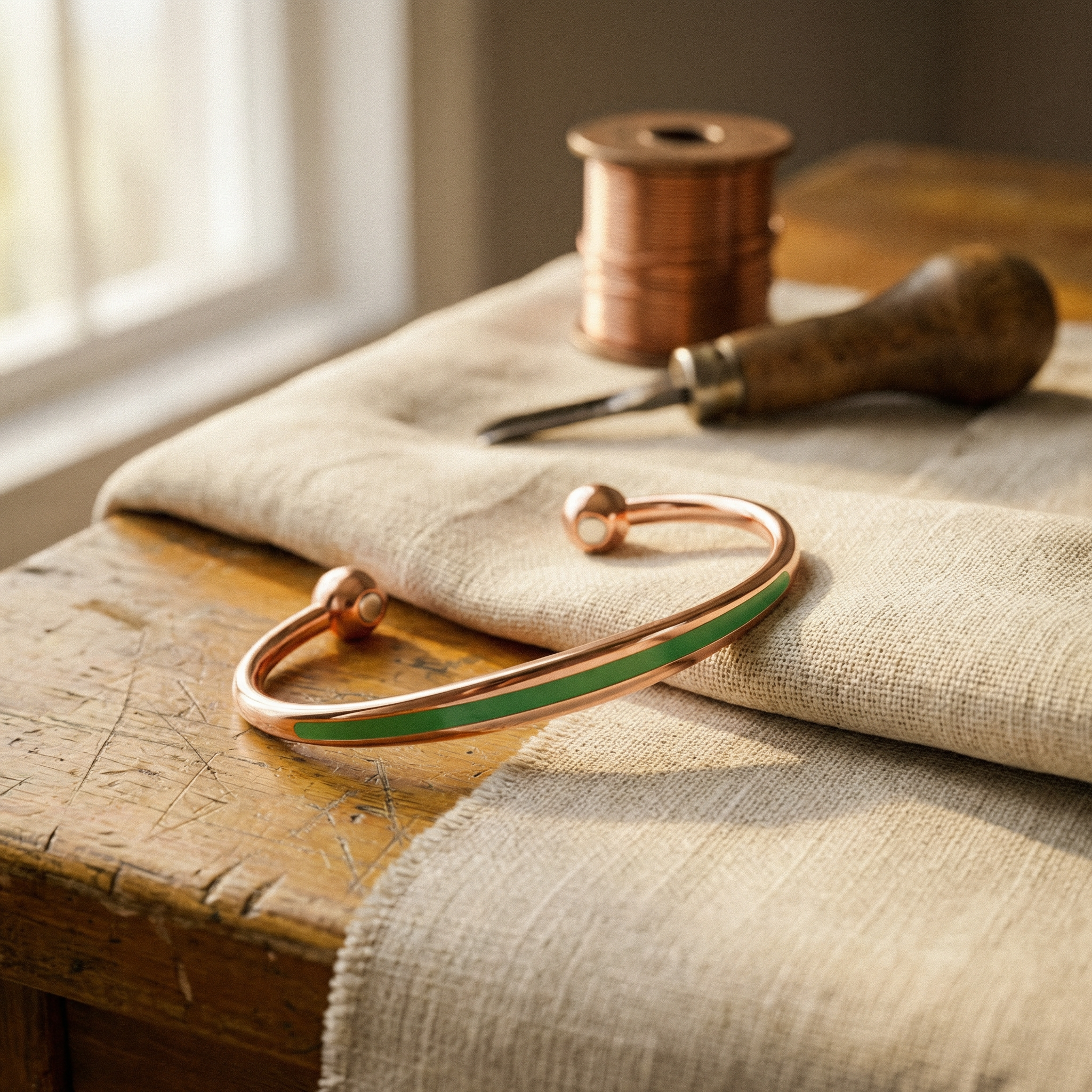 Smith's Jade Copper Bracelet