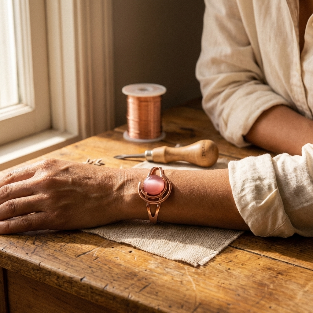 Smith's Sphere Pink Copper Bracelet