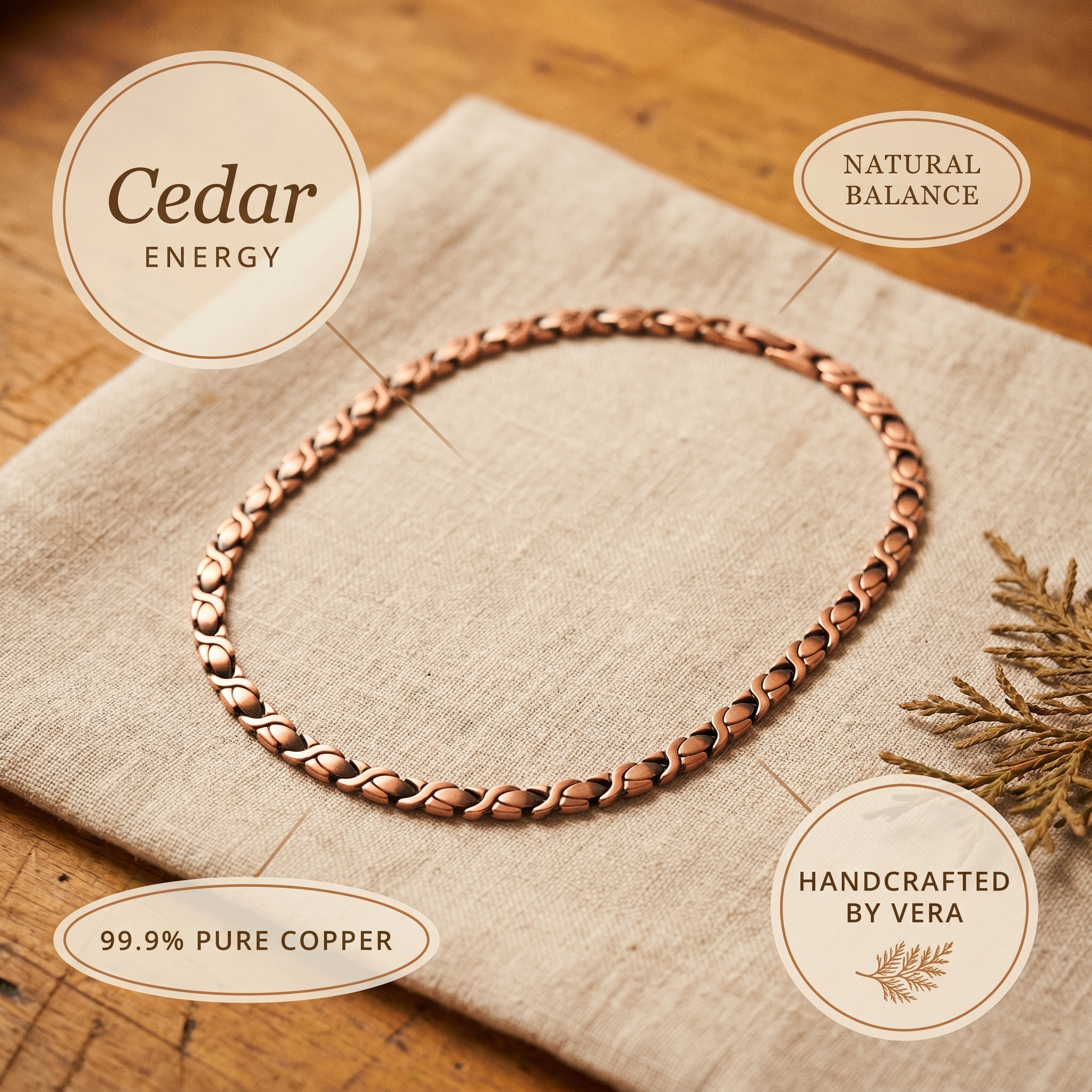 Smith's Cedar Copper Necklace