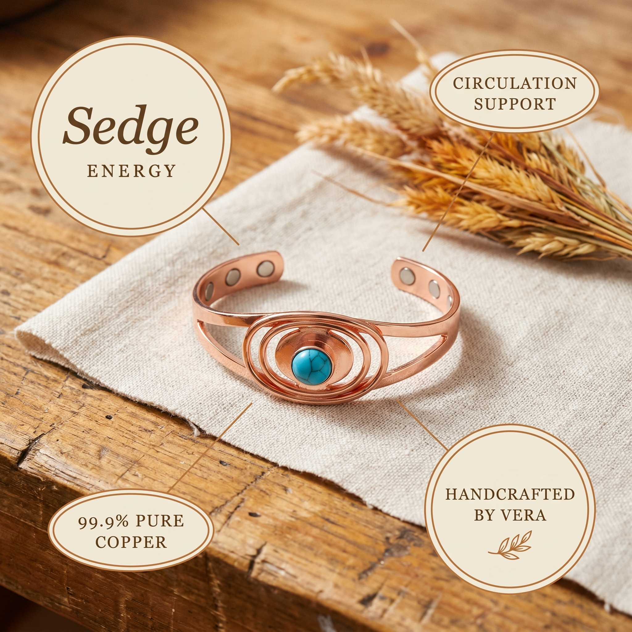 Smith's Sedge Copper Bracelet